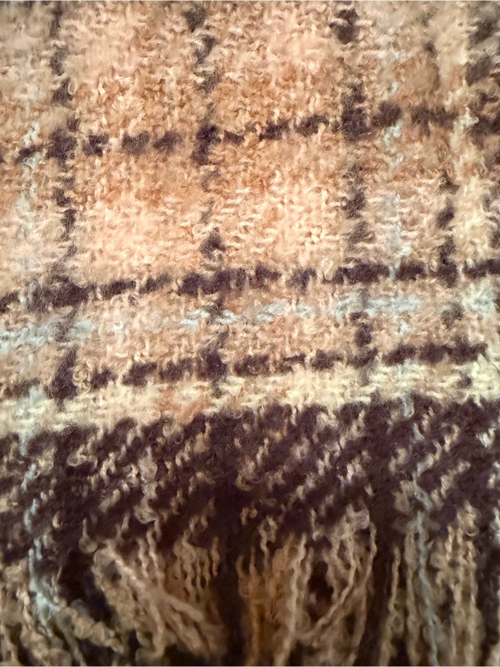 Warm large plaid scarf